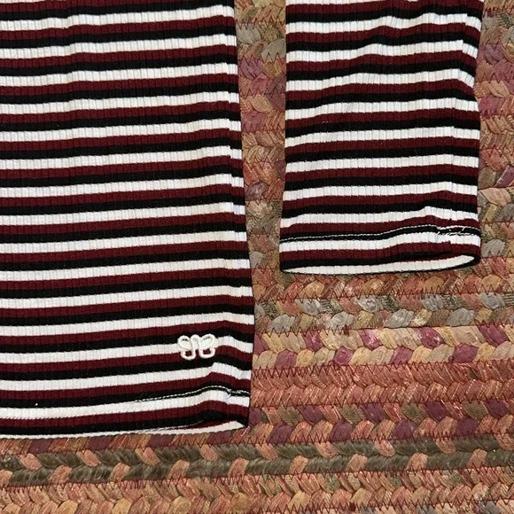 ALBION HENLEY RED BLACK STRIPE STRETCH LONG SLEEVE - Picture 3 of 4